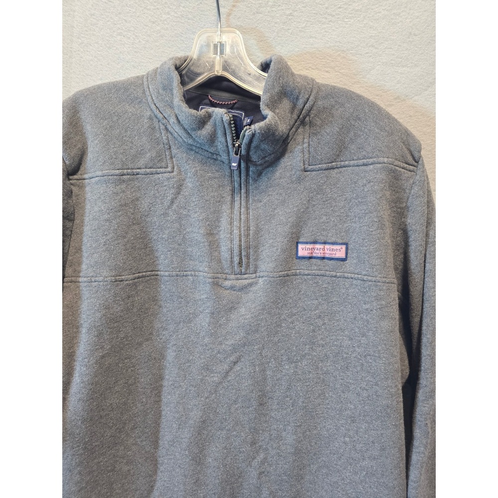 Vineyard Vines Mens XL Gray Heathered Quarter Zip Pullover Fleece Sweatshirt